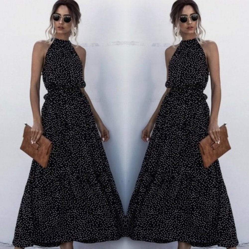 💥💥 ELEGANT BARE SHOULDER FLORAL MAXI DRESS - Picture 4 of 4